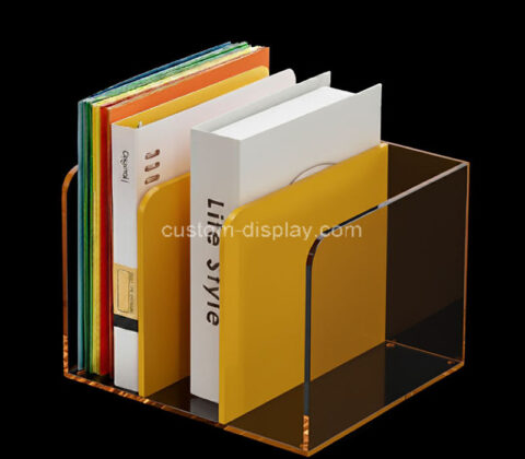 Custom acrylic 3 vertical compartments A4 folder