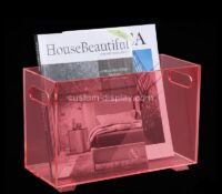 Custom acrylic magazine holder organizer bin