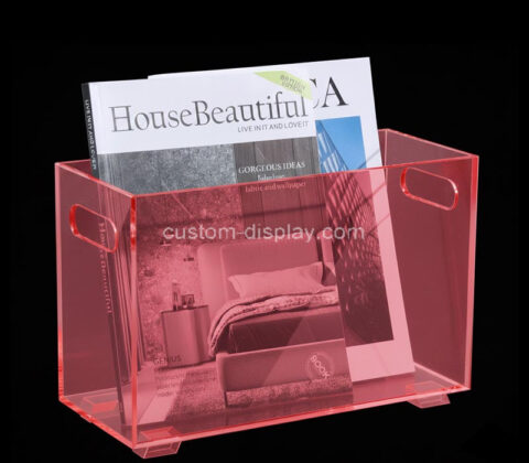 Custom acrylic magazine holder organizer bin