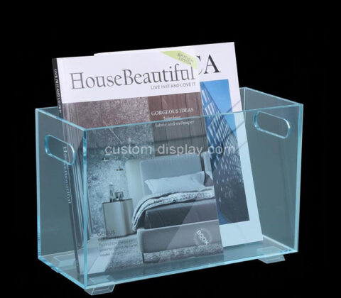 Custom acrylic magazine storage organizer bin