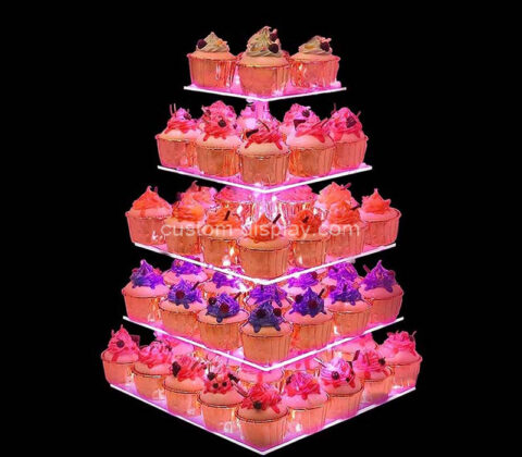 Custom acrylic 5-tier party LED cupcake stand
