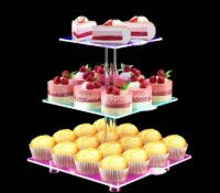 Custom acrylic 3-tier party LED dessert stand CSL-245 Custom acrylic 3-tier party LED dessert stand