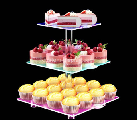 Custom acrylic 3-tier party LED dessert stand