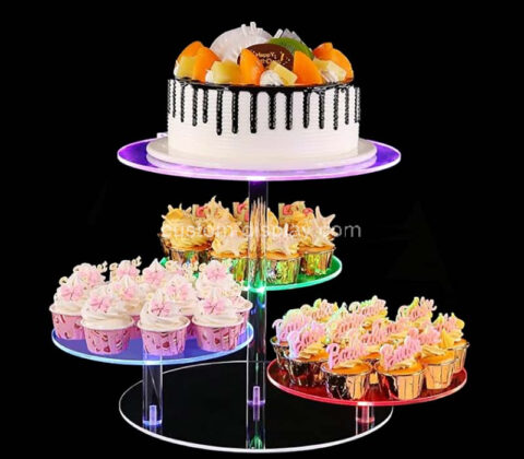 Custom acrylic 4-tier party LED cake stand