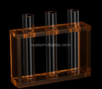 Custom acrylic tabletop flower bud vase with holder