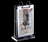 Custom acrylic T shape desk calendar display stand CSS-341 Custom acrylic T shape desk calendar display stand