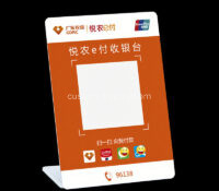 Custom acrylic countertop QR code scanning stand