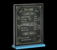 Custom acrylic vertical double-sided menu display stand