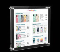 Custom acrylic wall phone case shop price list frame