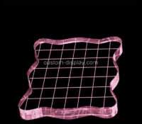 Custom acrylic square wave edge stamp block CCA-294 Custom acrylic square wave edge stamp block