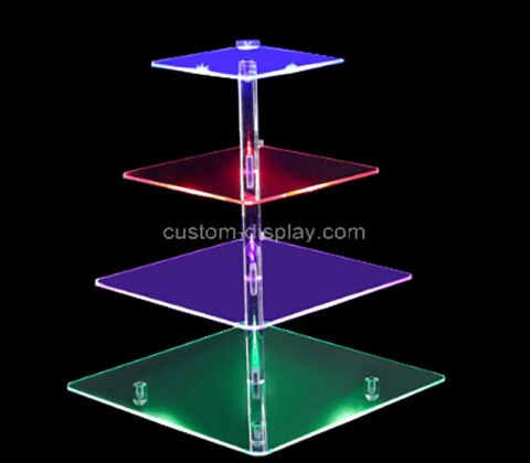 Custom acrylic 4 tiers illuminated cake display stand