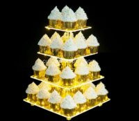 Custom acrylic 4 tiers LED party cupcake tower stand CSL-253 Custom acrylic 4 tiers LED party cupcake tower stand