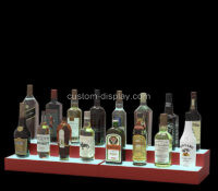 Custom acrylic 2 tiers lighted liquor bottles display shelf CSL-255 Custom acrylic 2 tiers lighted liquor bottles display shelf