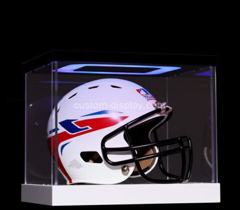Custom acrylic illuminated helmet display case