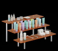 Custom acrylic 3 tiers skincare display stand CSM-865 Custom acrylic 3 tiers skincare display stand