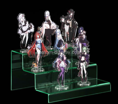 Custom acrylic 3 tiers figures display risers