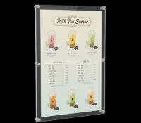 Custom acrylic wall milk tea shop menu sign holder CSS-354 Custom acrylic wall milk tea shop menu sign holder