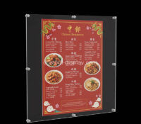 Custom acrylic floating poster menu sign holder CSS-355 Custom acrylic floating poster menu sign holder