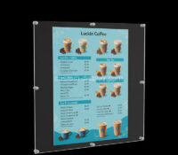 Custom acrylic floating coffee shop menu sign holder CSS-356 Custom acrylic floating coffee shop menu sign holder