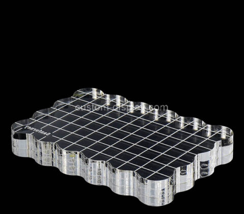 Custom acrylic stamping tool block with grid lines