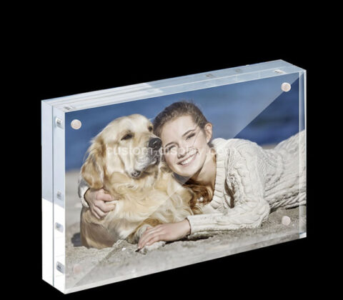 Custom acrylic desktop magnetic picture block frame