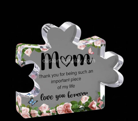Custom acrylic block puzzle piece for Mom