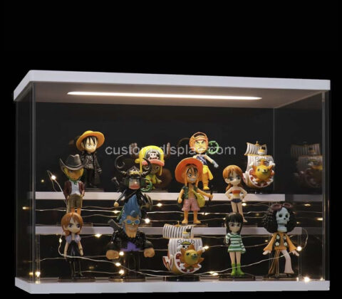 Custom acrylic 3 tiers collectibles illuminated showcase