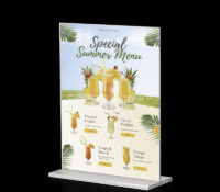 Custom acrylic beverage menu holder CSS-360 Custom acrylic beverage menu holder