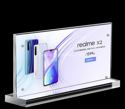 Custom acrylic retail phone display sign holder