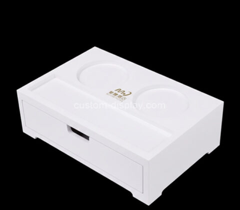 Custom acrylic hotel glass cup service tray with drawer