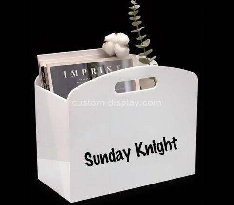 Custom acrylic bedroom magazine holder