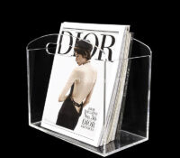 Custom acrylic magazine basket box CSB-601 Custom acrylic magazine basket box