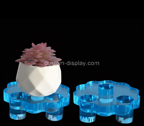 Custom acrylic scalloped pedestal stands for decor