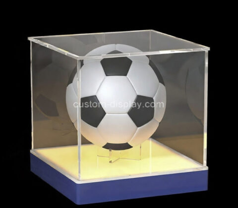 Custom acrylic LED display box with ball stand