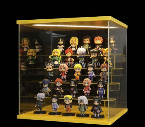 Custom acrylic 5 tiers collectible LED display case