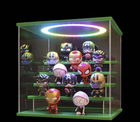 Custom acrylic 5 tiers mini figures LED display box