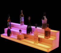 Custom acrylic 3 tiers LED wine bottles stand CSL-265 Custom acrylic 3 tiers LED wine bottles stand