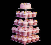 Custom acrylic 5 tiers illuminated wedding cake tower CSL-272 Custom acrylic 5 tiers illuminated wedding cake tower