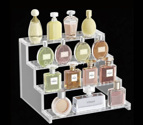 Custom acrylic 4-tier perfume display riser