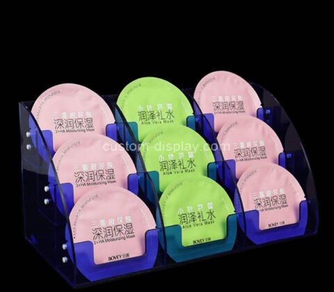 Custom acrylic 9 pockets facial masks display holders