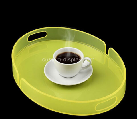 Custom acrylic food coffee serving tray with handles