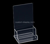 Custom acrylic brochure display stand with card holder CSB-606 Custom acrylic brochure display stand with card holder