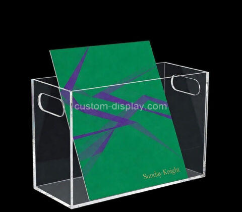 Custom acrylic magazine basket box with handles