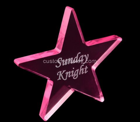Custom acrylic five-pointed star sign block