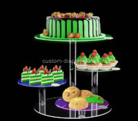 Custom acrylic 4 tiers round LED cake tower CSL-273 Custom acrylic 4 tiers round LED cake tower