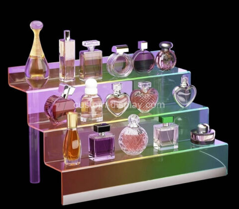 Custom acrylic 3 tiers LED perfume display stand