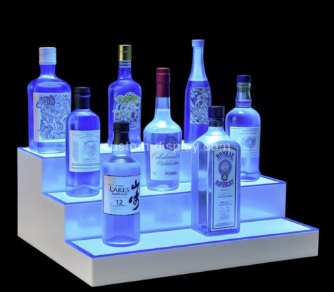 Custom acrylic liquor bottles bar LED display shelf