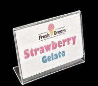 Custom acrylic L shape label holder for display cream CSS-375 Custom acrylic L shape label holder for display cream