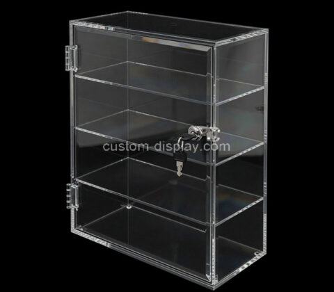 Custom acrylic 4 tiers lockable display cabinet