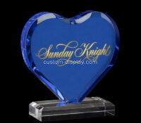 Custom acrylic heart shaped awards block CSBL-367 Custom acrylic heart shaped awards block